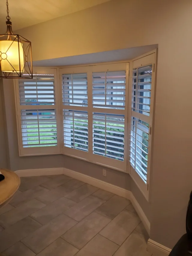 Plantation Shutters — Bay Window — Seaglass Window Fashions