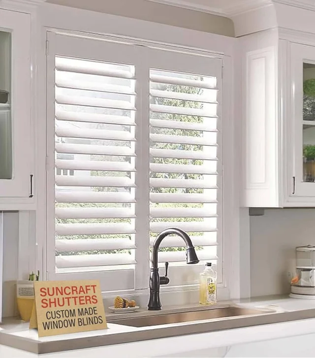 Plantation Shutters — Kitchen — Seaglass Window Fashions