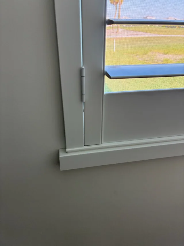 Custom blinds installation detail — Seaglass Window Fashions